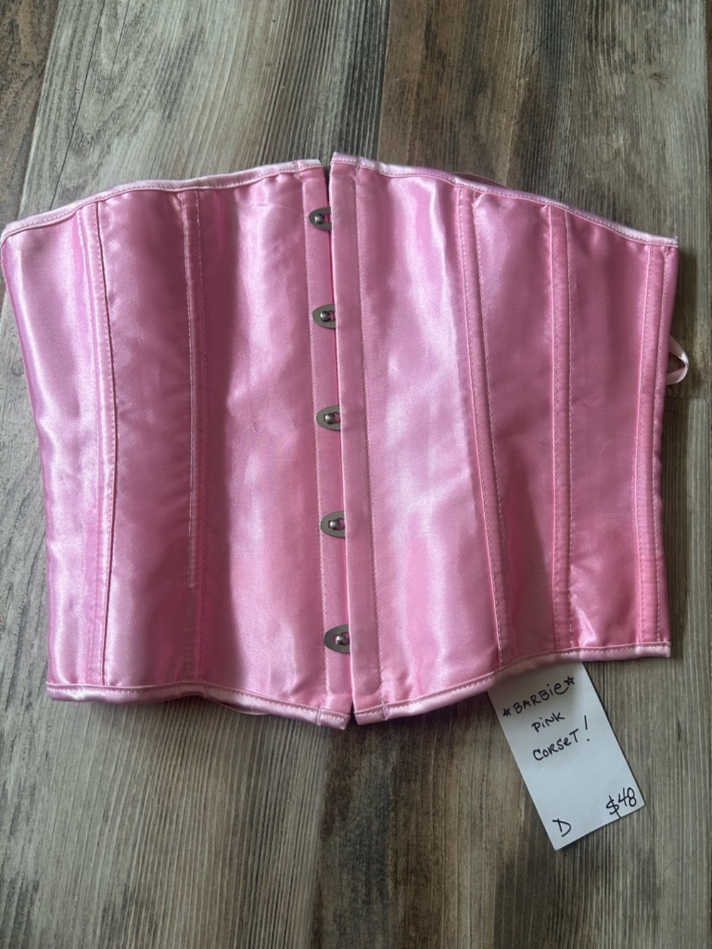 Barbie Pink Satin Corset Top